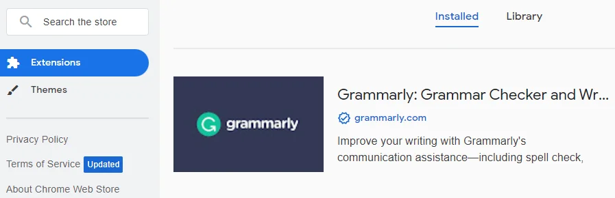 Grammarly on Google chrome