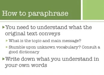 paraphrasing texts