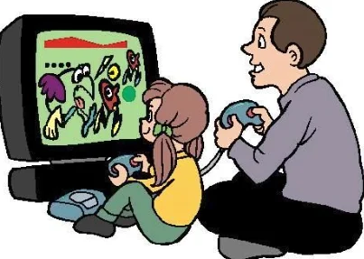 adult and child playing video games