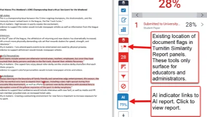 Turnitin highlighting AI content