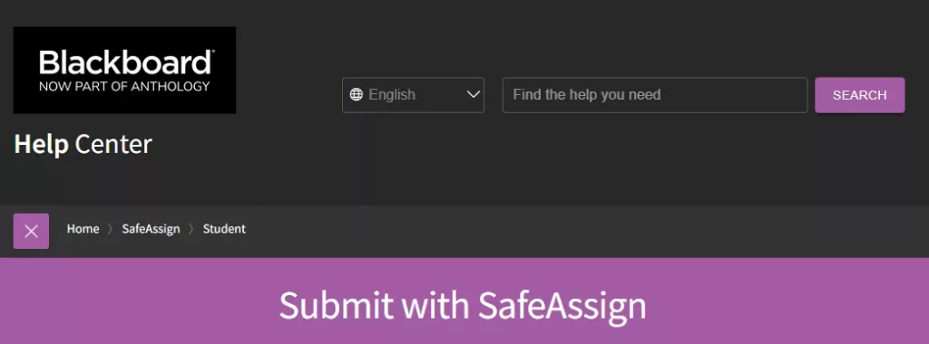 student submit with SafeAssign