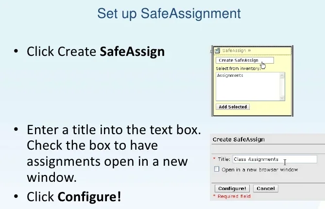 Creating SafeAssign Account