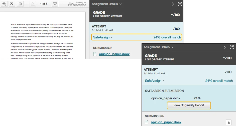 analysing safeassign report