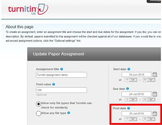 modifying Turnitin